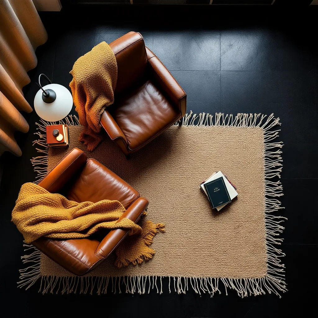 Overhead view of a reading corner